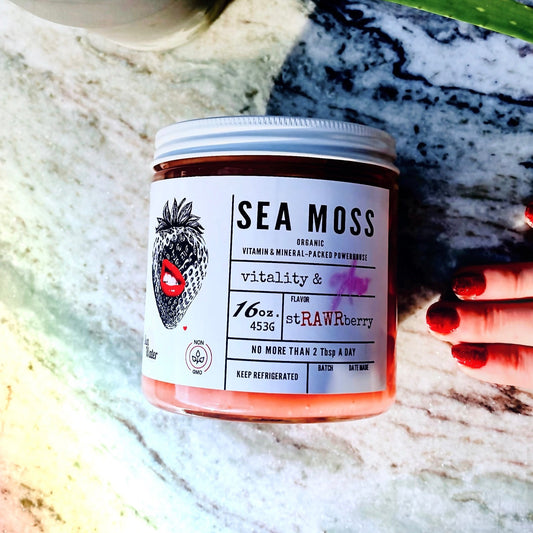 Sea Moss Gel 16 oz (Wild Harvested, Organic, & Strawberry Infused)